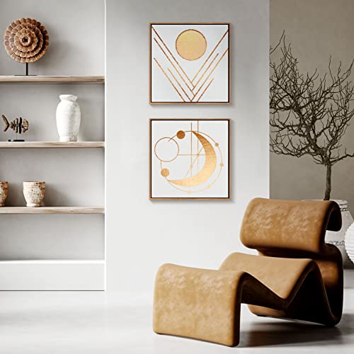 Image of 12x12 Canvas Frame for Abstract Wall Art Prints,2 Pack,Dark Brown | Fit 0.6-0.8 inch Deep Canvas,Complete Frames,Easy Framing,for Minimalist Landscape Flower Print,Gallery Wall Exhibition Decor