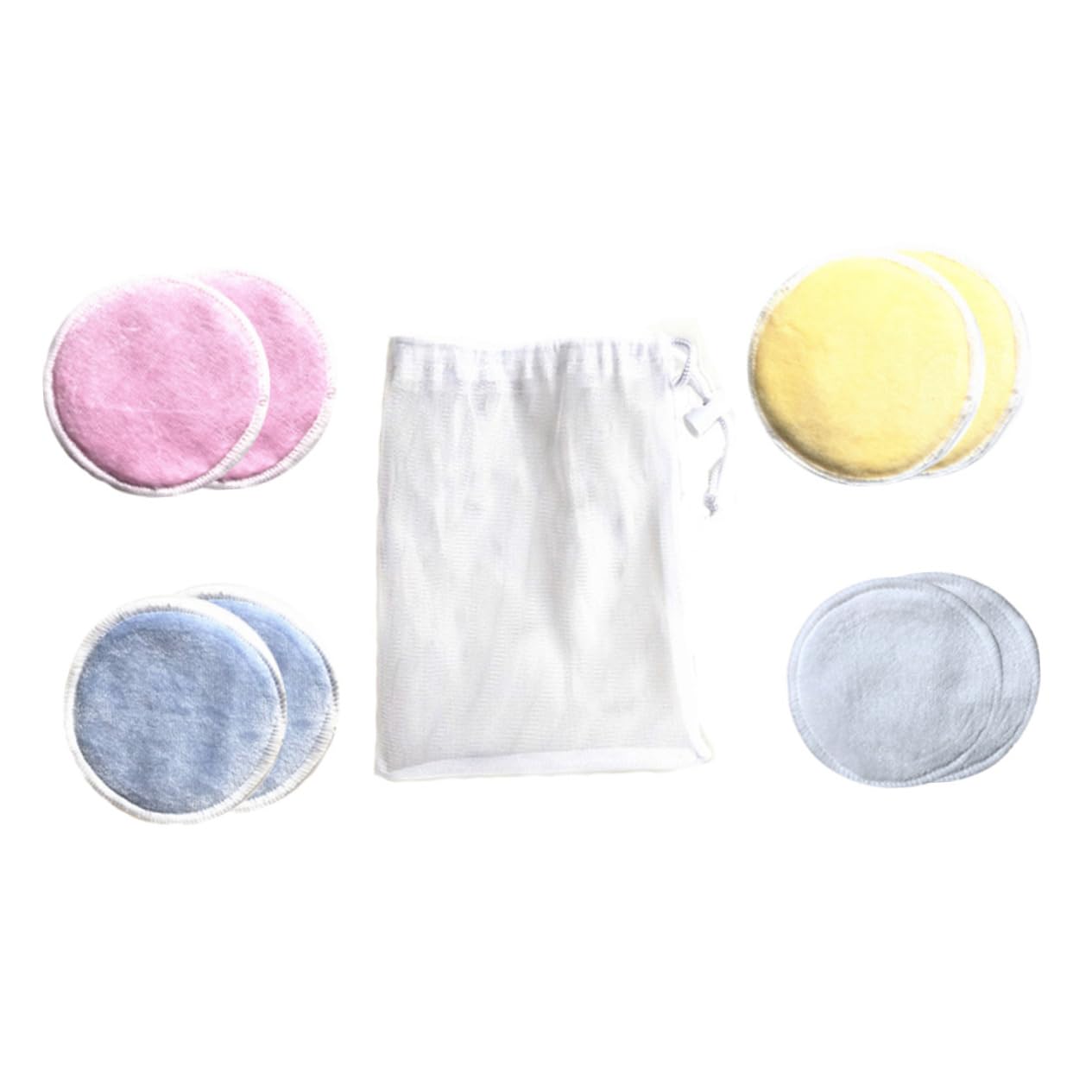 Beatifufu Cotton Balls for Face 8pcs Washable Makeup Remover Pads Deep Cleansing Sponges for Face Reusable Cleansing Pads with Bag