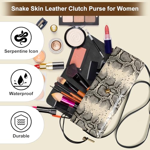 Image of Women's Crossbody Handbags,Fashion Snakeskin Pattern Clutch Handbag, Evening Bag Shoulder Bag