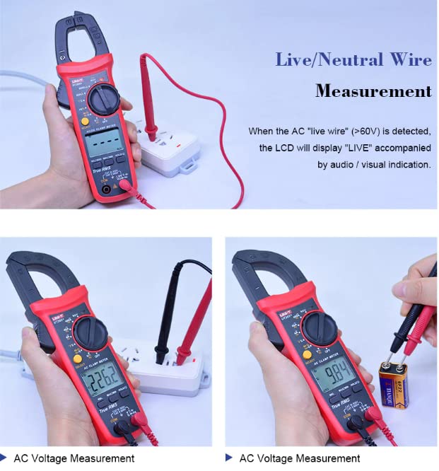 Image of UNI-T Uni-Trend Multimeter clamp Meter UT201R /UT202R /UT203R /UT204R /UT202F AC /DC 400 /600A Digital Ammeter clamp Meter DC AC for Measuring Ammeter Voltmeter Ohm Tester(UT201R)