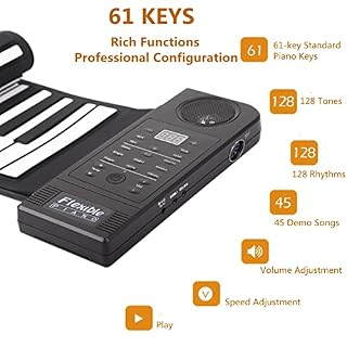Denash Clavier Piano Pliable 61 Touches, Roll-up Soft Silicone Piano électronique Flexible Clavier de Musique numérique… - Les Beatles, Paul McCartney, John Lennon, RIngo Starr, George Harrison Denash Clavier Piano Pliable 61 Touches, Roll-up Soft Silicone Piano électronique Flexible Clavier de Musique numérique… – Image 5