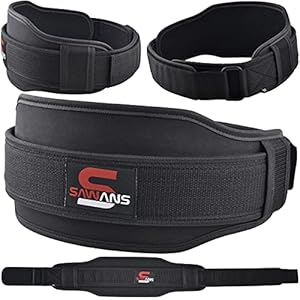 Weight Lifting Belt Gym Fitness Training Double Strength Neoprene 5.5 Inch Bodybuilding Workout Belt Men Women Support Powerlifting Squats Deadlifts Equipment