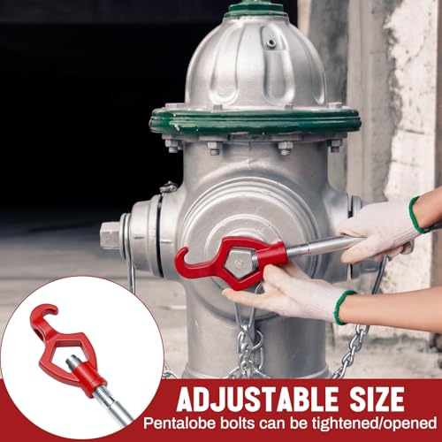 Image of Tandefio 1 Pcs Fire Hydrant Wrench, 1-1 /2 inch to 3 inch, Red