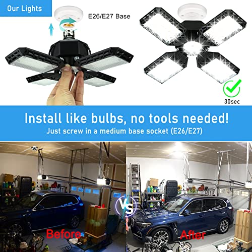 Qiyuanls LED GARAGE LIGHTS Garage Light,150W Deformable Led Garage Ceiling Lights,15000Lm Garage Lights thumb #4