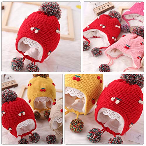 KESYOO Natal BebÃª Pom ChapÃ©u Inverno Infantil Tricotado Gorro Protetor de Orelha ChapÃ©u de PelÃºc