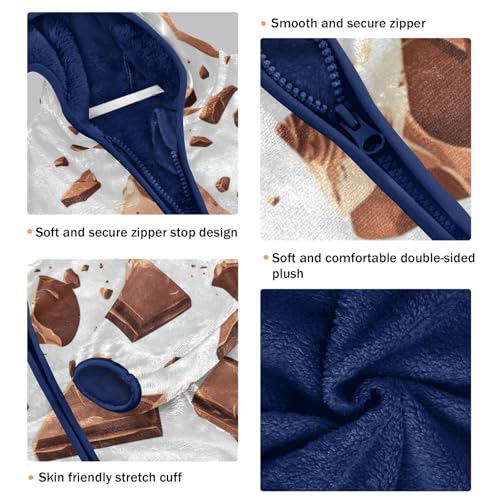 Milk Chocolate Chunks Girls Fleece Jacket Girls Fall Jacket Girls Zip Up Hoodie Girls Sherpa Jacket 2-10T3