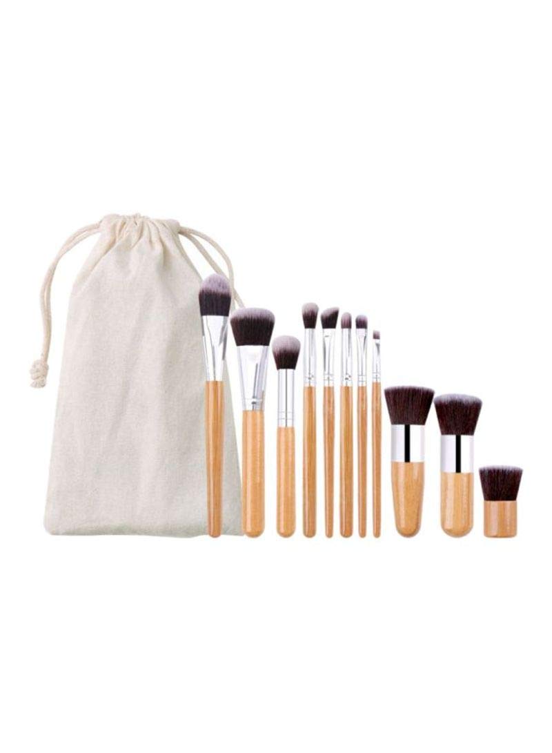 Scent House Professional Cosmetic Makeup Brushes (Set of 11 Pieces, Brown)