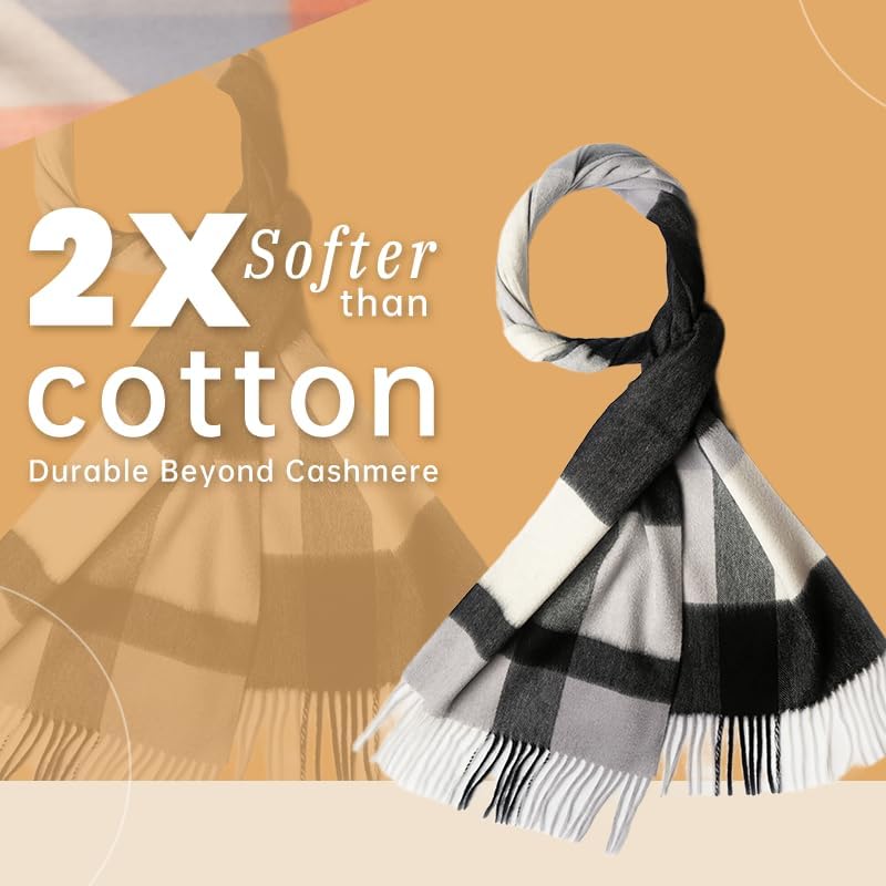 100% Merino Wool Winter Scarf for Women Cashmere Pashmina Soft Luxury Warm Shawl Wraps Stole Valentine's Gift - Image 6