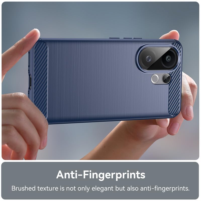 Image of Hybrid Carbon Fiber Back Case for Vivo V60 5G / V60e 5G / T4 Pro 5G (Blue)