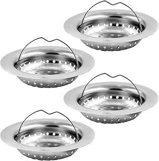 4 Pièces Bonde à Panier Filtre Evier, Crépine d'évier de Cuisine, Filtre à Évier en Acier Inoxydable Anti-Engorgement avec Trous Perforés, Crépines d'évier pour Les Évier de Cuisine et Salle de Bain