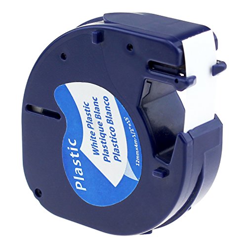 10-Pack Compatible Label Tape Replacement For Dymo Letratag Refills 91331 S0721660 Plastic Label Maker Tape Used For Dymo Letratag Lt100H Plus Qx50, 1/2 Inch X 23 Feet, Black On White #TOP1