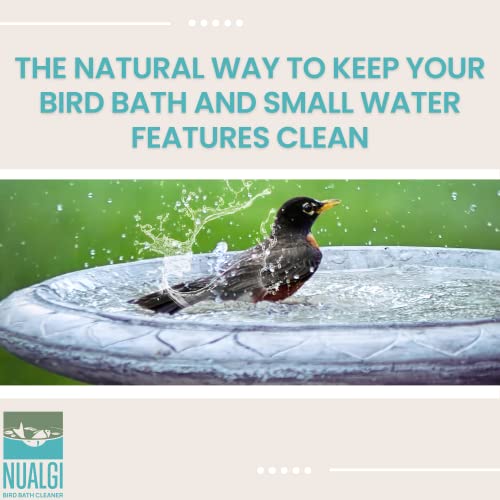 Nualgi Bird Bath Cleaner 8.4 Oz, Natural Bird Bath Enzyme Blend, Bird Bath Protector Solution, Safe For Birds, Plants & All Animal Life - Fountain Cleaner Provides Fountain Maintenance Up To 17 Weeks #TOP7