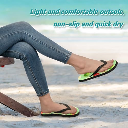 Green Red Fruits Flip Flops for Beach Thong Sandals Anti-slip Lightweight Beach Slippers for Summer Outdoor Travel4