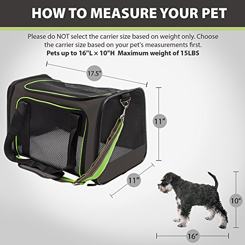 Aivituvin Pet Carrier Cat Carrier Airline Approved, Cat Carriers For Medium Cats Small Cats, Pet Carrier For Cat, Collapsible Soft-Sided Pet Travel Carrier, Breathable Small Dog Carrier, Green #TOP1