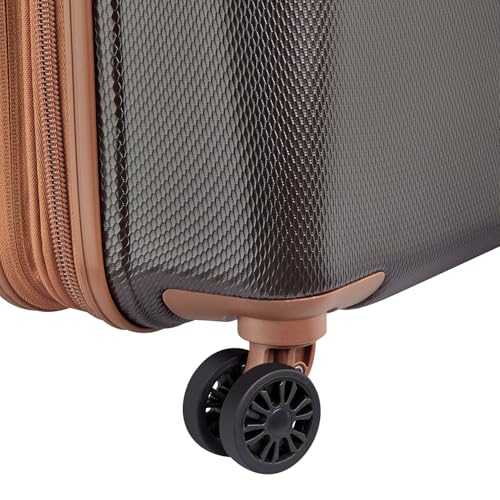 Image of DELSEY PARIS FLANERIE SE 66 cms Medium Check-in Polycarbonate Hard Sided 8 Wheels and Expandable Spinner Suitcase /Trolley Bag for Travel with TSA Lock- Chocolate