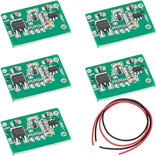 Youmile 5 pcs 12V Módulo de sensor de interruptor táctil capacitivo TTP223 Botón pulsador Módulo de tecla táctil DC 6 20V 3A con cable para automóviles y motocicletas modificadas, luces LED, etc.