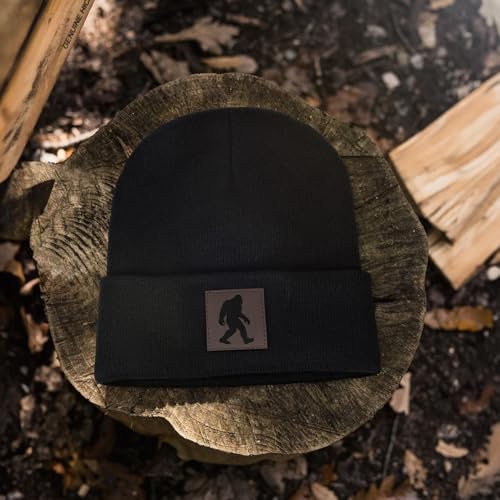 Image of Bigfoot Beanie for Men - Sasquatch Hat Winter Knit Cuffed Beanie for Women - Bigfoot Gifts for Christmas & New Year