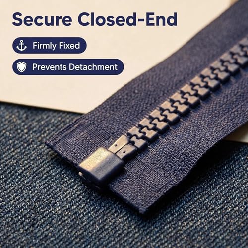 Image of Sawoake 2PCS #5 24 Inch Separating Jacket Zippers for Sewing Coats Jacket Zipper Deep Blue Molded Plastic Zippers Bulk Tailor DIY Sewing Tools for Garment /Bags /Home Textile