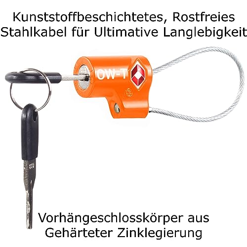 Kofferschloss OW-Travel Kabel Schloss mit Schlüssel für Gepäck