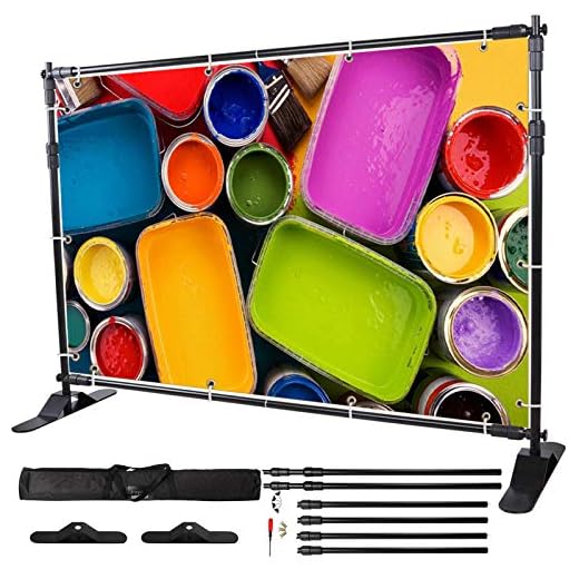 VEVOR Backdrop Stand 10 x 8 Ft, Height Adjustable Background Stand with 1 Carrying Bag, Photo Backdrop for Party Wedding Studio Trade Show