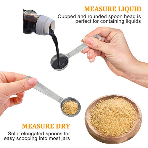 Measuring Spoons Set (Set of 11) Stainless Steel Measuring Spoons for Dry and Liquid Ingredients, Cooking and Baking