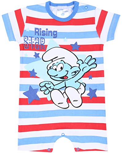 The Smurfs Pelele Azul y Rojo de Rayas Pitufos 18 Meses