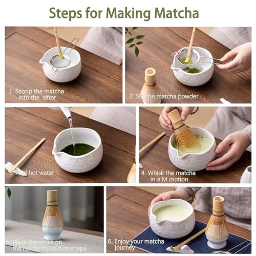 Image of Buucup Matcha Whisk Set, Ceramic Kit with Bowl & Bamboo Accessories