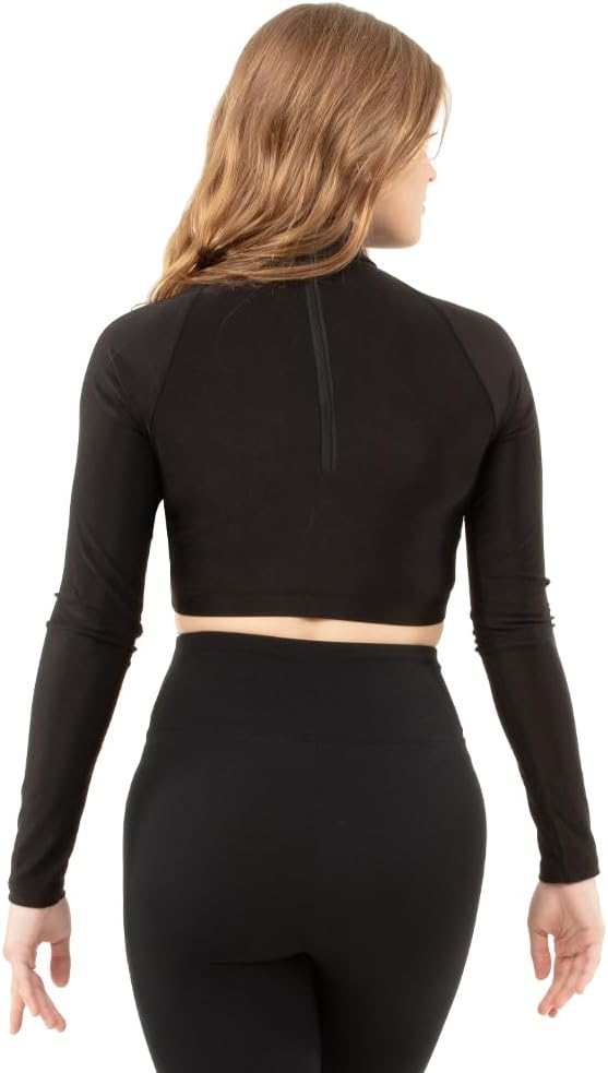 Long Sleeve Sequin Performance Crop Top - Image 3