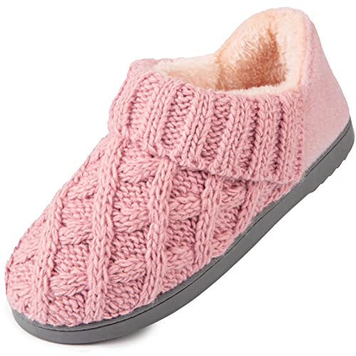 LongBay Women's Warm Bootie Slippers Winter Memory Foam House Shoes for Indoor Outdoor