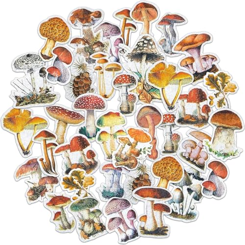 120 Pieces Mushroom Stickers Decals Mushroom Plants Theme Stickers Self Adhesive DIY Scrapbook Supplies for Laptop Water Bottles Skateboard Windows Refrigerator DIY Crafts Decoration 2 Packs