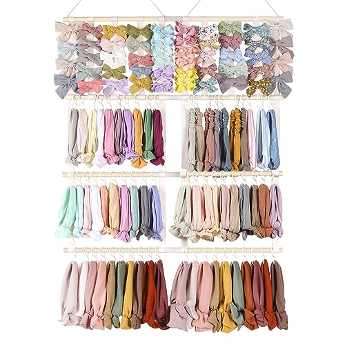 Image of POVETIRE Headband Holder Hair Bows Organizer for Girls,Baby Headbands Hair Accessories Organizer Storage Wall Hanging Decor for Nursery Girls Room