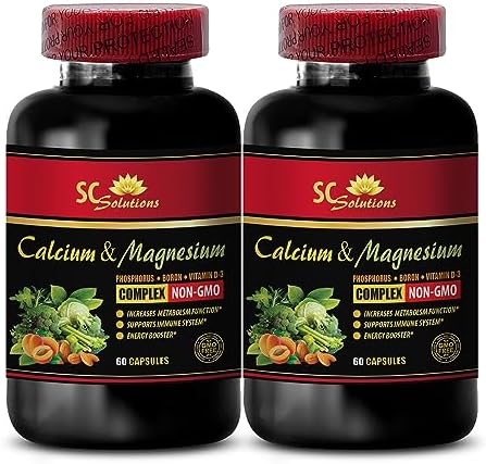 Calcium Magnesium Supplement – Calcium Magnesium Complex with Vitamin D and Boron – Muscle Recovery Supplements for Women, Immune Support Herbal Complex, Boron Tablets, Immunity – 2 Bottles 120 Caps Calcium Magnesium Supplement – Calcium Magnesium Complex with Vitamin D and Boron – Muscle Recovery Supplements for Women, Immune Support Herbal Complex, Boron Tablets, Immunity – 2 Bottles 120 Caps