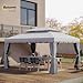 Outsunny 10' x 13' Patio Gazebo, Outdoor Gazebo Canopy Shelter with Netting and Curtains, Aluminum Frame for Garden, Lawn, Backyard and Deck, Light Gray