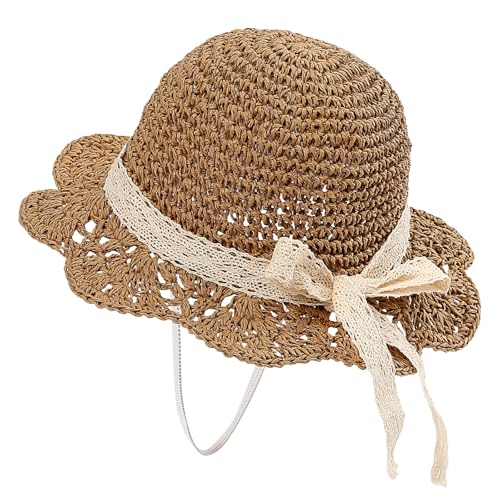 kitcorn Baby Strohhut Mädchen 1-6 Jahre Kinder Sonnenhut UV Schutz Kleinkind Sommer Strand Schirmmütze Faltbar mit Kinnriemen 1 2 3Jahre