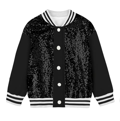 Image of Cromoncent Boys Girls Varsity Jacket Colorblock Letterman Baseball Bomber Coat School Outwear, 18 Months - 14 Years