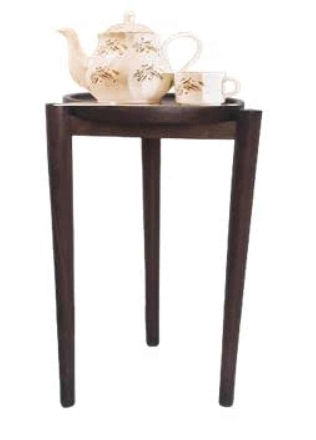 COFFEE TABLE in Solid Meranti wood Tripod frame, Detachable Round top, Multi use Flexible design, Ht 50cm, Dia 29cm Weight:1.5kg for Residential, Hotel and Office use