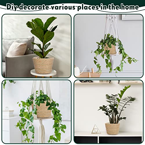 Mumufy 6 Pcs Seagrass Planter Basket Flower Pots Cover Plant Baskets Hand Woven Plant Basket Storage Plant Containers With Plastic Liners For Indoor Outdoor Flower Pots Decoration 10 thumb #3