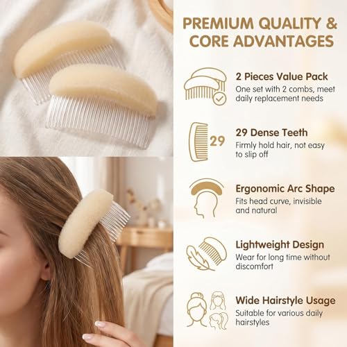 Insertos de volumen para peinado 2 piezas Beige miniatura 4