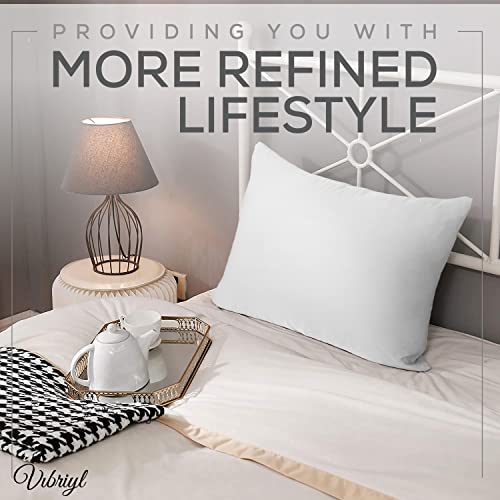 VIBRIYL 19 Momme Silk Pillowcase, Premium Quality 100% Mulberry Silk Pillowcase Hair and Skin with Hidden Zipper - Image 2