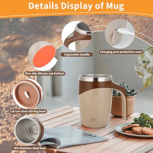 Taza automática para mezclar café de acero inoxidable 400 ml miniatura 3