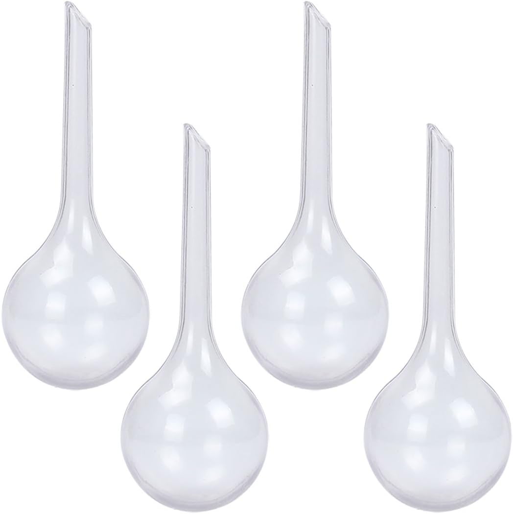 bouti1583 Pack of 4 House Plants PVC Watering Globes Spikes Aqua Stakes Automatic Self Watering System 5.1" Length, Dia. 2"