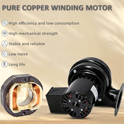 Image of Criditpid Furnace Blower Fan Motor Replacement for Dayton 1TDP3, 4C443 & Fasco 50748-D500, Round 3.3 Inch Centrifugal Blower Motor.