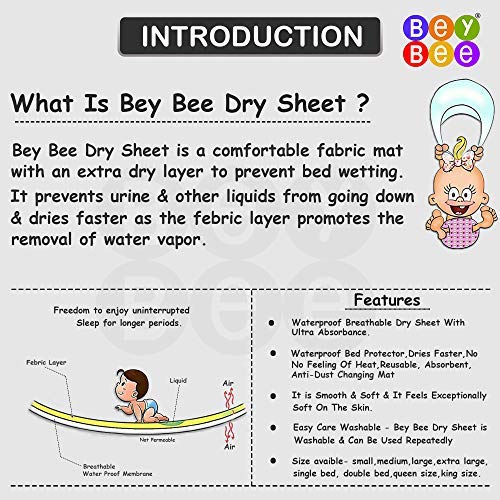 Beybee Waterproof Mattress Protector Sheet for Kids and Adults, X-Large, Beige (200 cm x 140 cm) 1