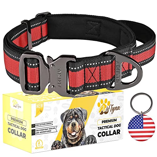 Large Dog Collar With Handle - Red Dog Collar For Large Dogs - Ultra Comfortable Soft Neoprene Padded #TOP7