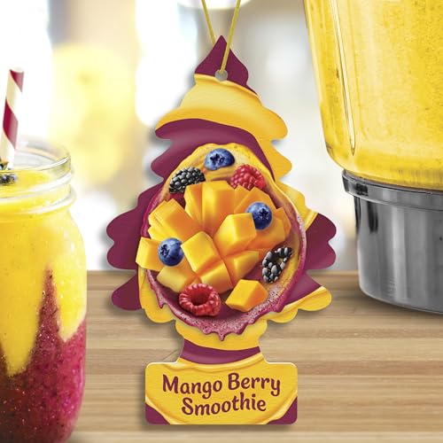 Image of Little Trees Car Air Freshener | Hanging Tree Provides Long Lasting Scent for Auto and Home | Mango Berry Smoothie, 24 Air Fresheners