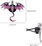 ORIESSE Purple Dragon Car Accessory,1pcs Bling Wyvern Car Air Freshener Vent Clip,Cute Girly Refillable Air Freshener Diffuser,Dazzing Rhinestone Dashboard Decoration for Women