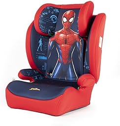 Tataway Marvel Spiderman i-Size, siège auto pour enfant 15-36 kg (3,5-12 ans), 100-150 cm, groupe 2/3, s'installe avec une ceinture à 3 points, rouge et bleu