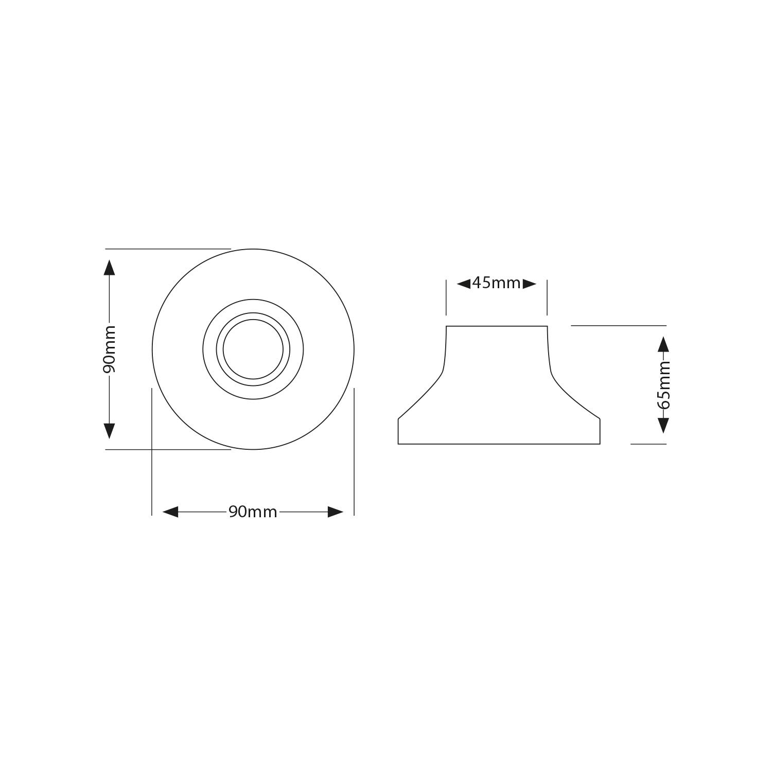 ledscom.de 2x Porzellan Tischlampe TIX, rund, Stecker, Schalter, schwarz + LED Lampe, 839lm, warmweiß