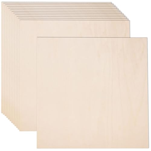 Paquete de 15 hojas de tilo para manualidades 10 x 10 x 116 pulgadas hojas de madera contrachapada de 0079in de grosor con superficies lisas tablas