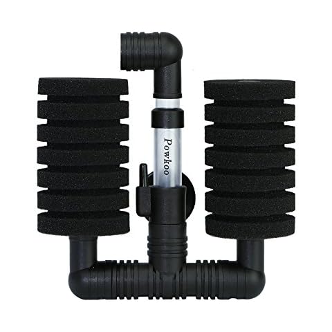 Powkoo Filtro de esponja doble para acuario, filtro de acuario, adecuado para agua dulce y agua salada Cover